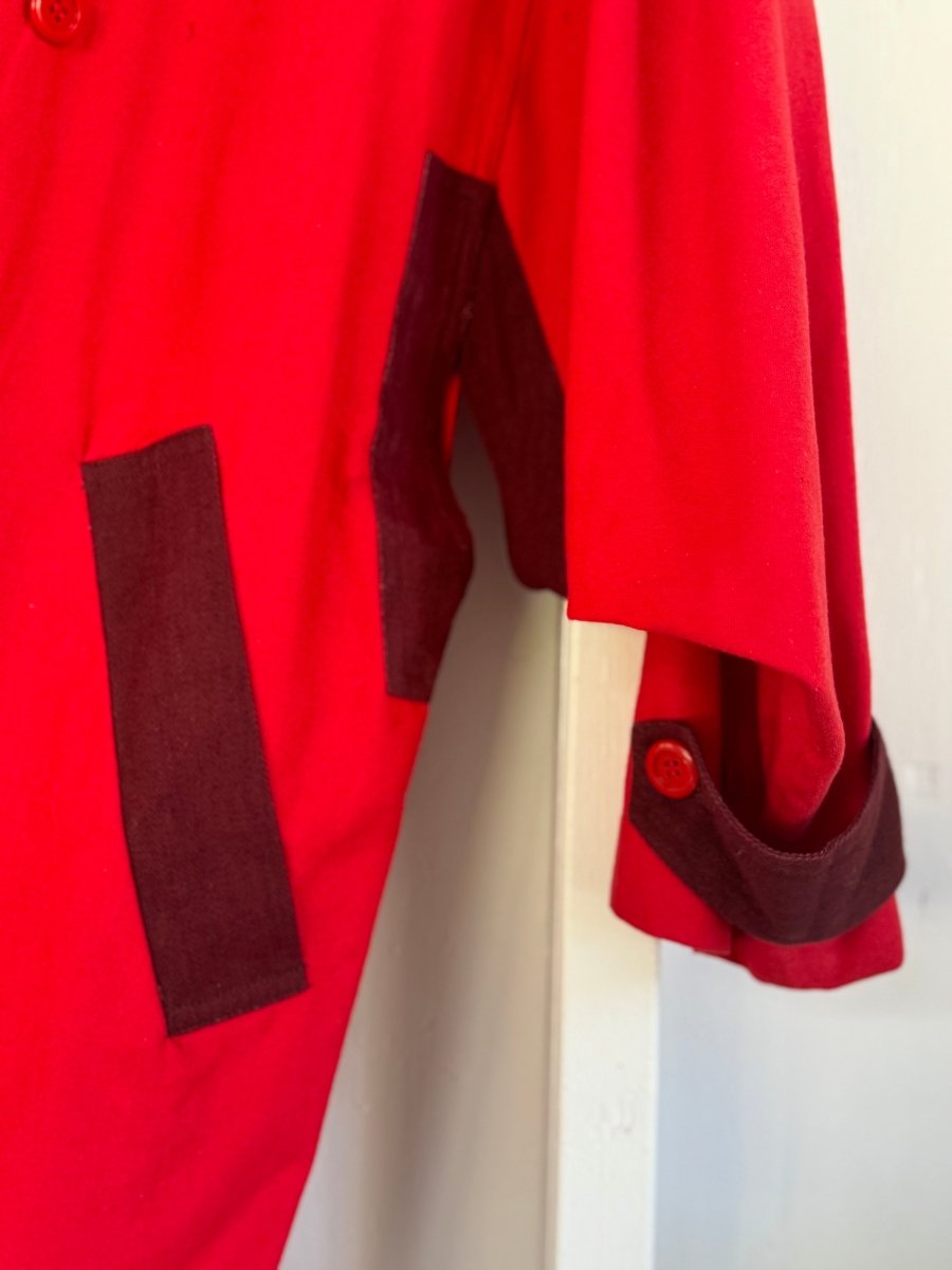 Vintage Color - Block Midi Coat - Diamonds & Rust