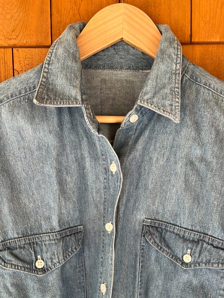 Vintage Cotton Denim Work Shirt - Diamonds & Rust
