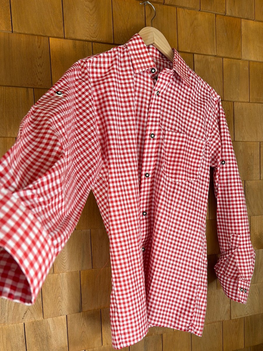 Vintage Cotton Gingham Shirt - Red - Diamonds & Rust