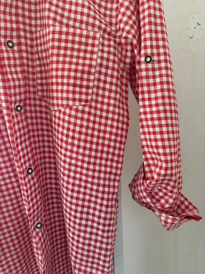 Vintage Cotton Gingham Shirt - Red - Diamonds & Rust