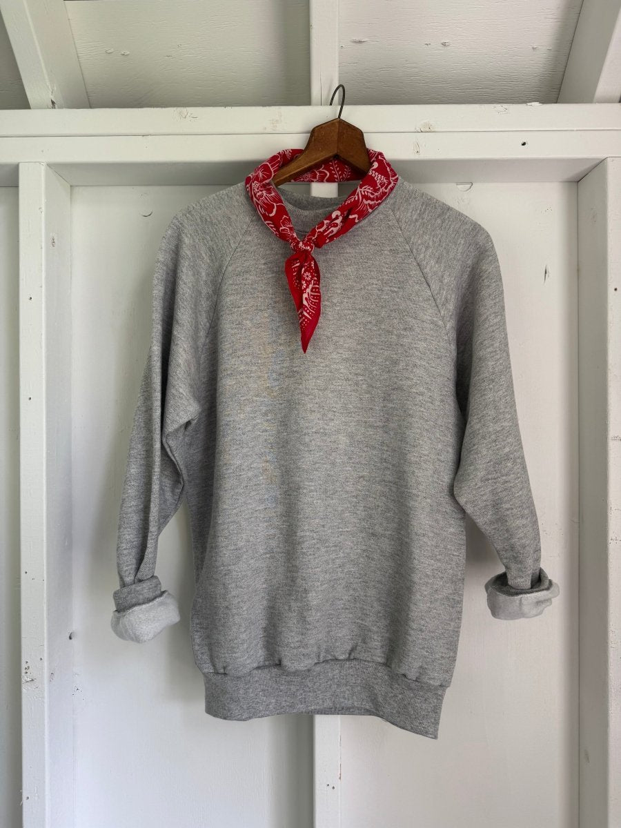 Vintage Crewneck Raglan - Grey - Diamonds & Rust