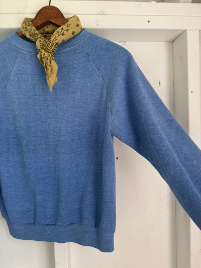 Vintage Crewneck Raglan - Heathered Blue - Diamonds & Rust
