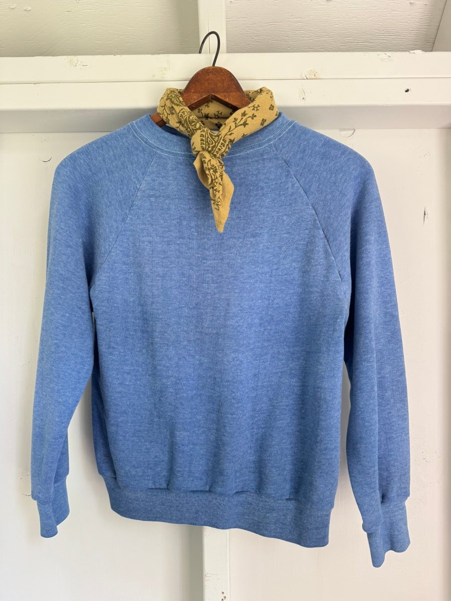 Vintage Crewneck Raglan - Heathered Blue - Diamonds & Rust