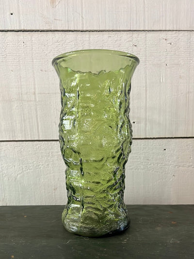 Vintage Crinkle Glass Vase - Diamonds & Rust