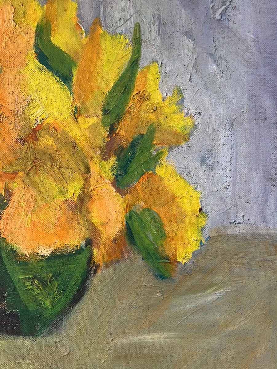 Vintage Daffodil Arrangement Painting - Diamonds & Rust