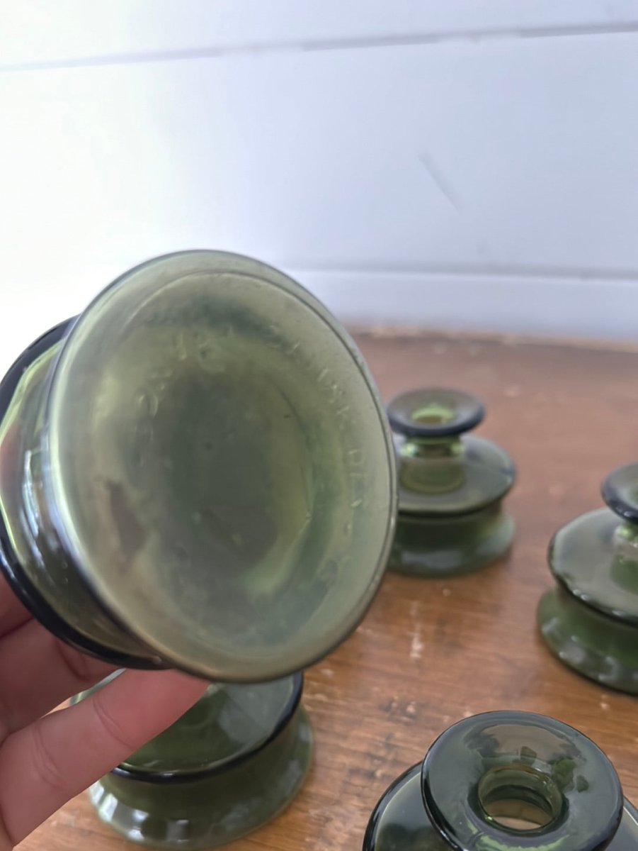 Vintage Danish Modern Dansk Glass Candle Holders - Diamonds & Rust