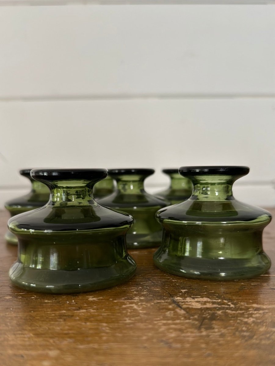 Vintage Danish Modern Dansk Glass Candle Holders - Diamonds & Rust