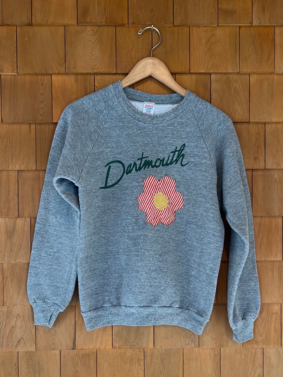 Vintage Dartmouth Heather Grey Raglan - Quilt Patch - Diamonds & Rust