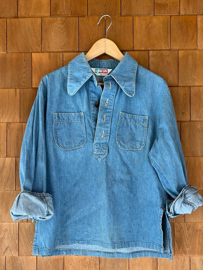 Vintage Denim Pop Over Shirt - Diamonds & Rust