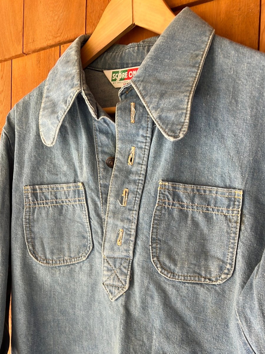 Vintage Denim Pop Over Shirt - Diamonds & Rust