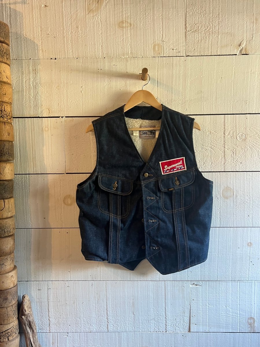 Vintage Denim + Sherling Vest - Diamonds & Rust