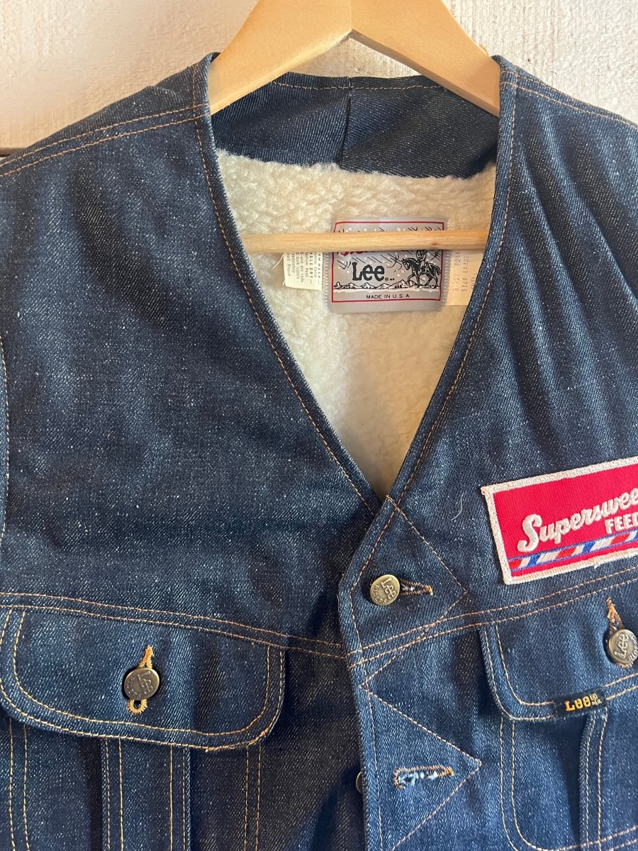 Vintage Denim + Sherling Vest - Diamonds & Rust
