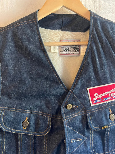 Vintage Denim + Sherling Vest - Diamonds & Rust