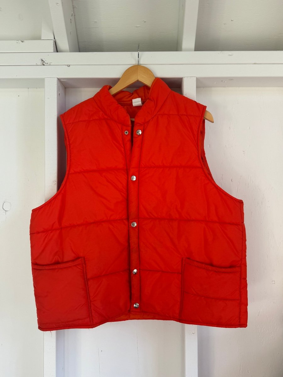 Vintage Down Vest - Orange - Diamonds & Rust