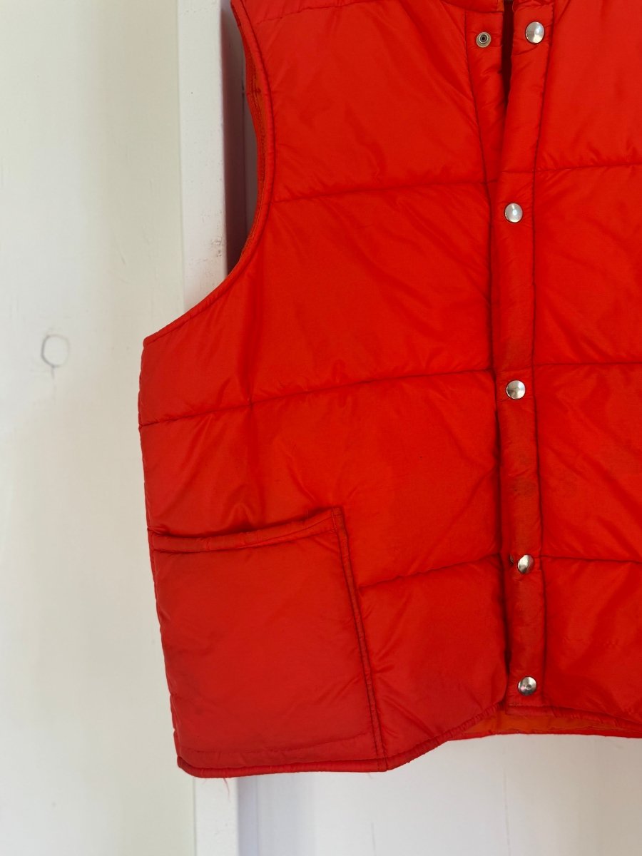 Vintage Down Vest - Orange - Diamonds & Rust