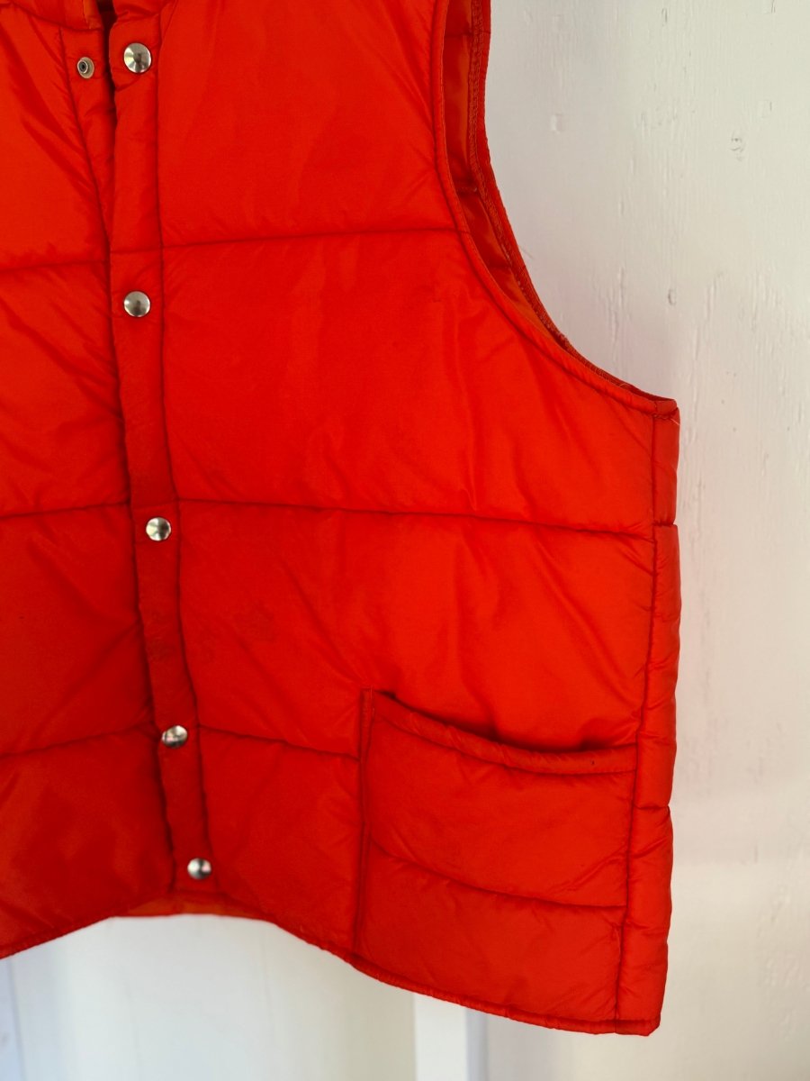 Vintage Down Vest - Orange - Diamonds & Rust
