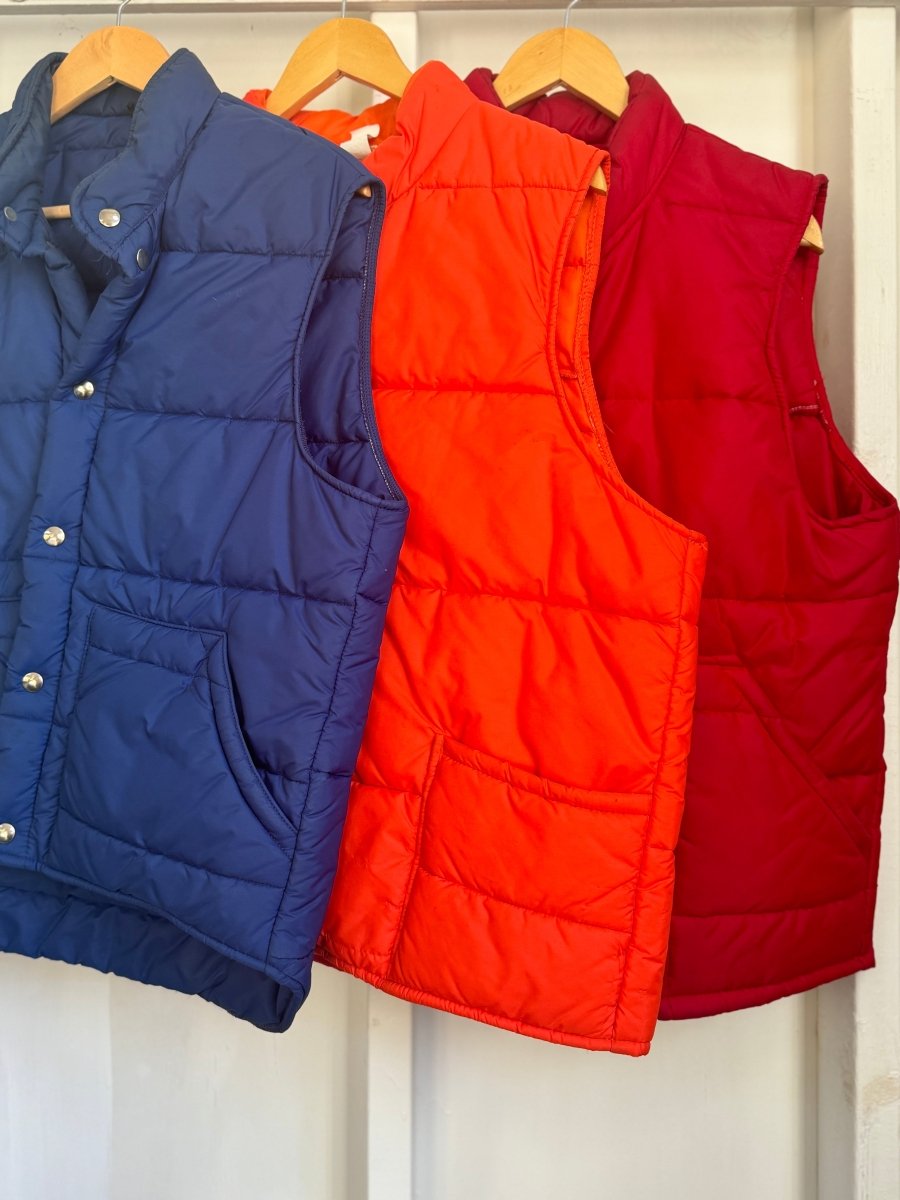 Vintage Down Vest - Orange - Diamonds & Rust