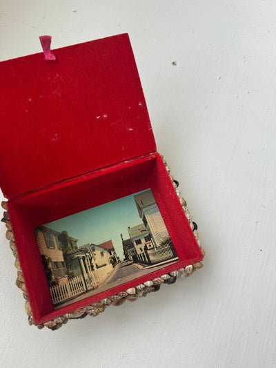 Vintage Encrusted Shell Box - Diamonds & Rust