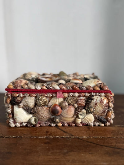 Vintage Encrusted Shell Box - Diamonds & Rust