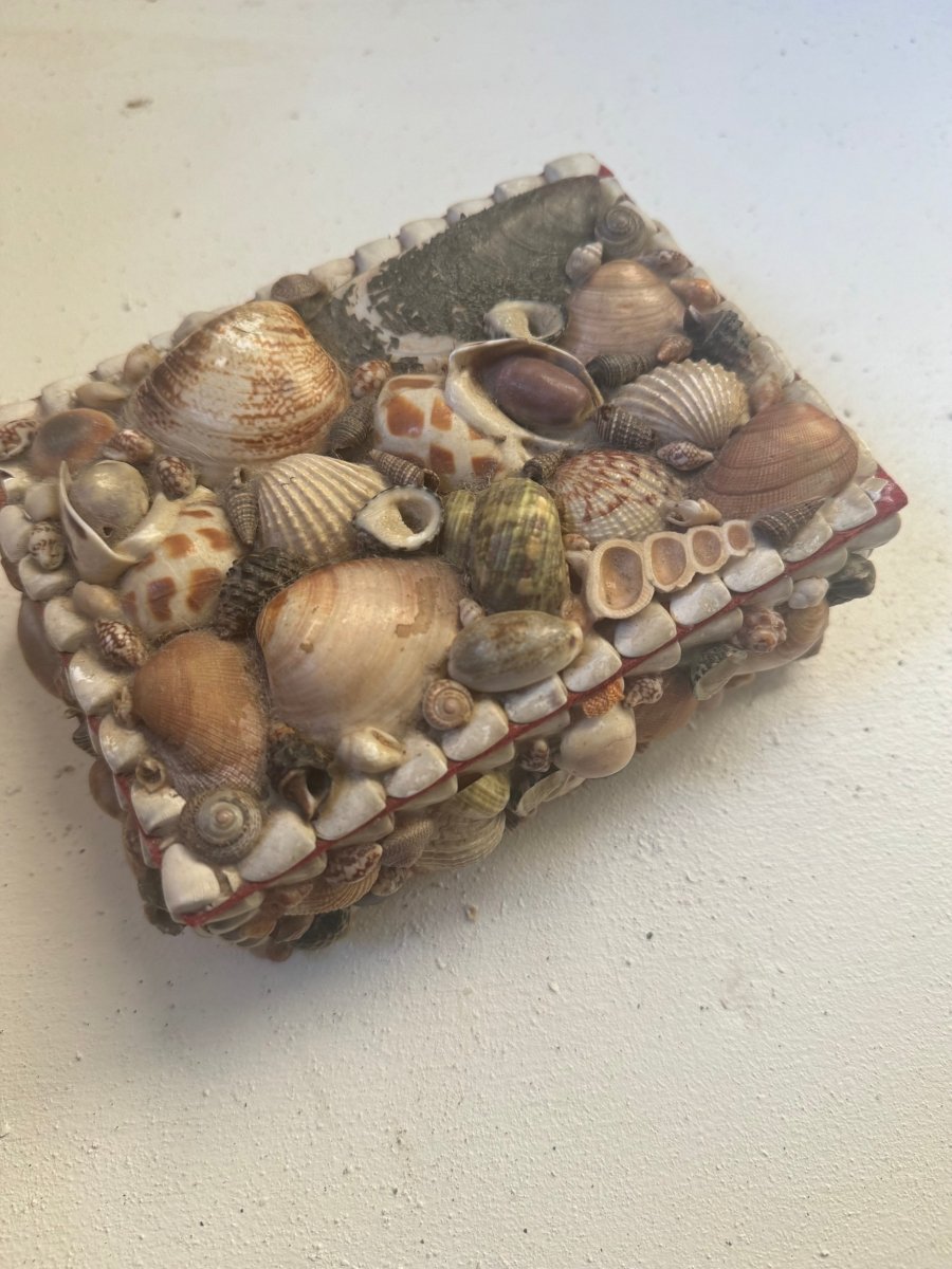 Vintage Encrusted Shell Box Art - 2 - Diamonds & Rust