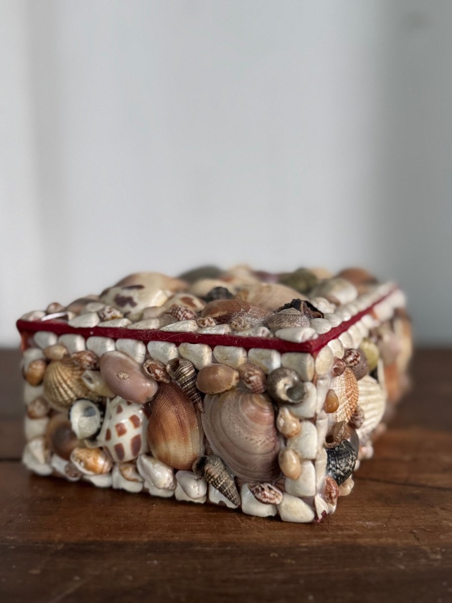 Vintage Encrusted Shell Box Art - 2 - Diamonds & Rust