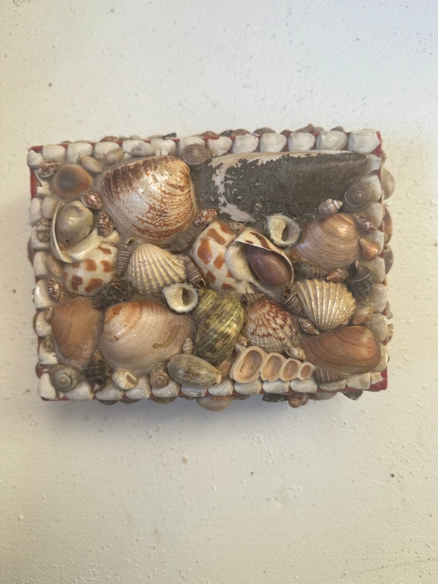 Vintage Encrusted Shell Box Art - 2 - Diamonds & Rust