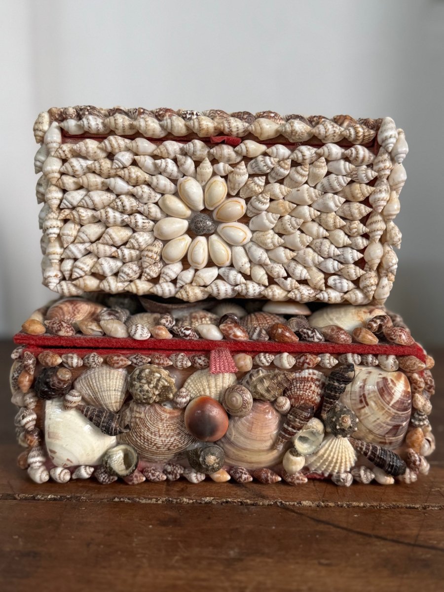Vintage Encrusted Shell Box Art - 3 - Diamonds & Rust