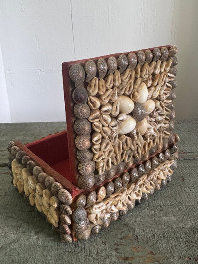 Vintage Encrusted Shell Box Art - Diamonds & Rust