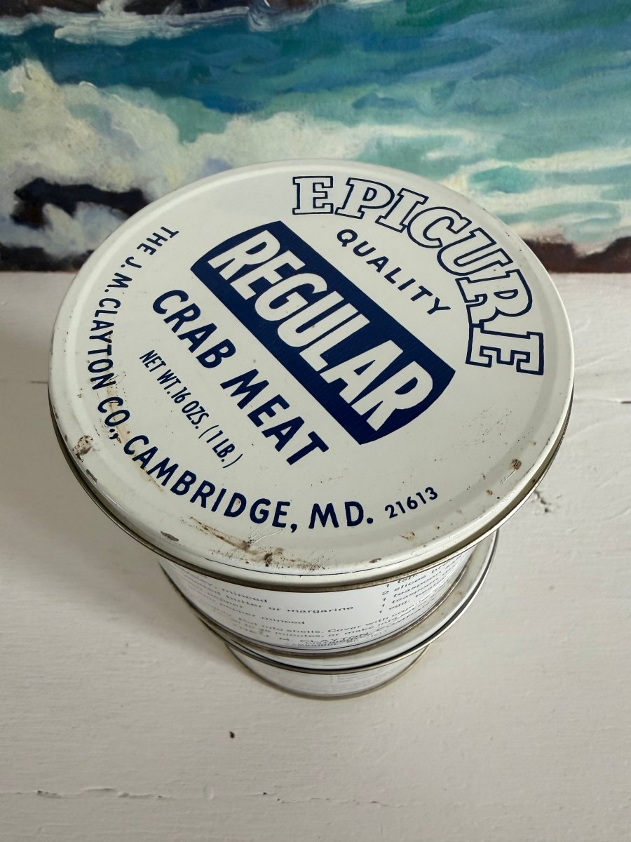 Vintage Epicure Crab Meat Tin - Diamonds & Rust