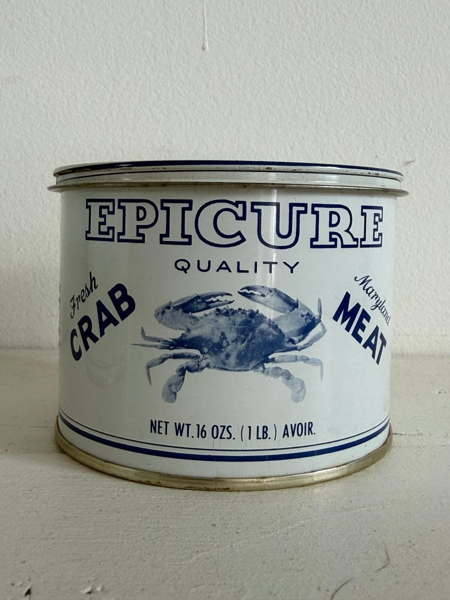 Vintage Epicure Crab Meat Tin - Diamonds & Rust