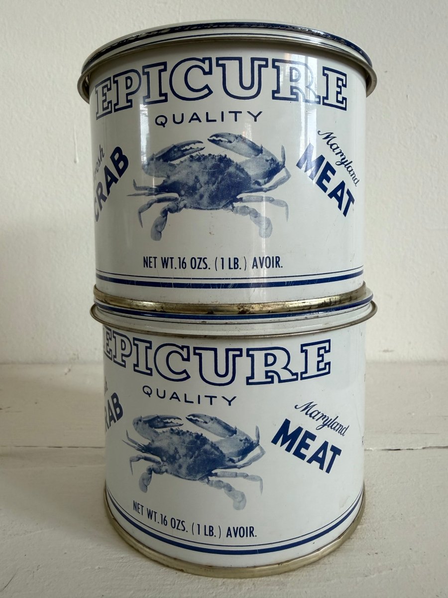 Vintage Epicure Crab Meat Tin - Diamonds & Rust