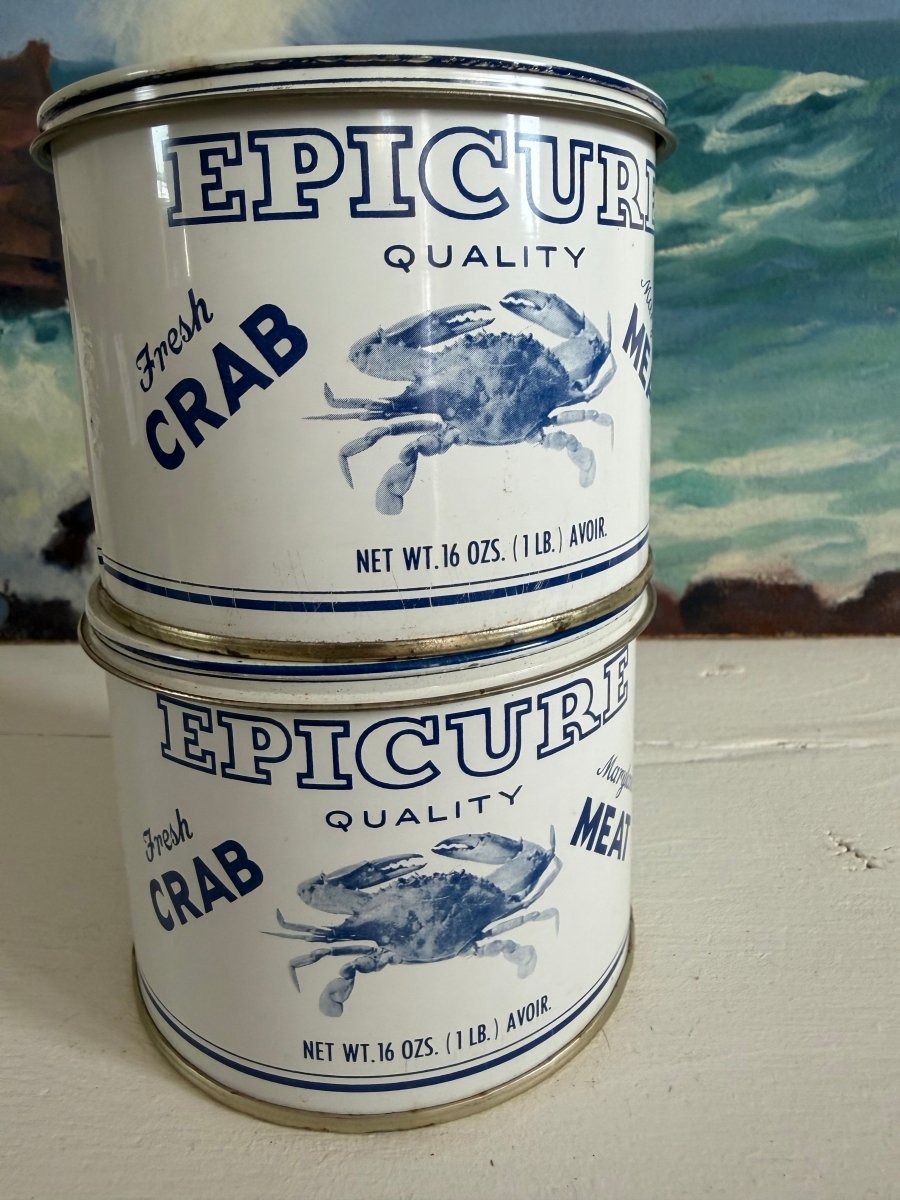 Vintage Epicure Crab Meat Tin - Diamonds & Rust