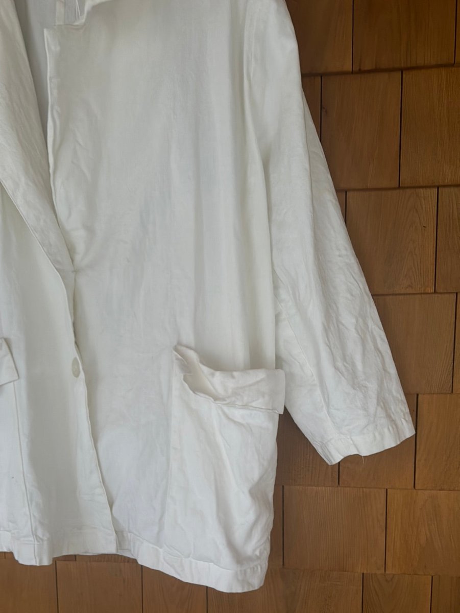 Vintage Express White Chore Coat - Diamonds & Rust
