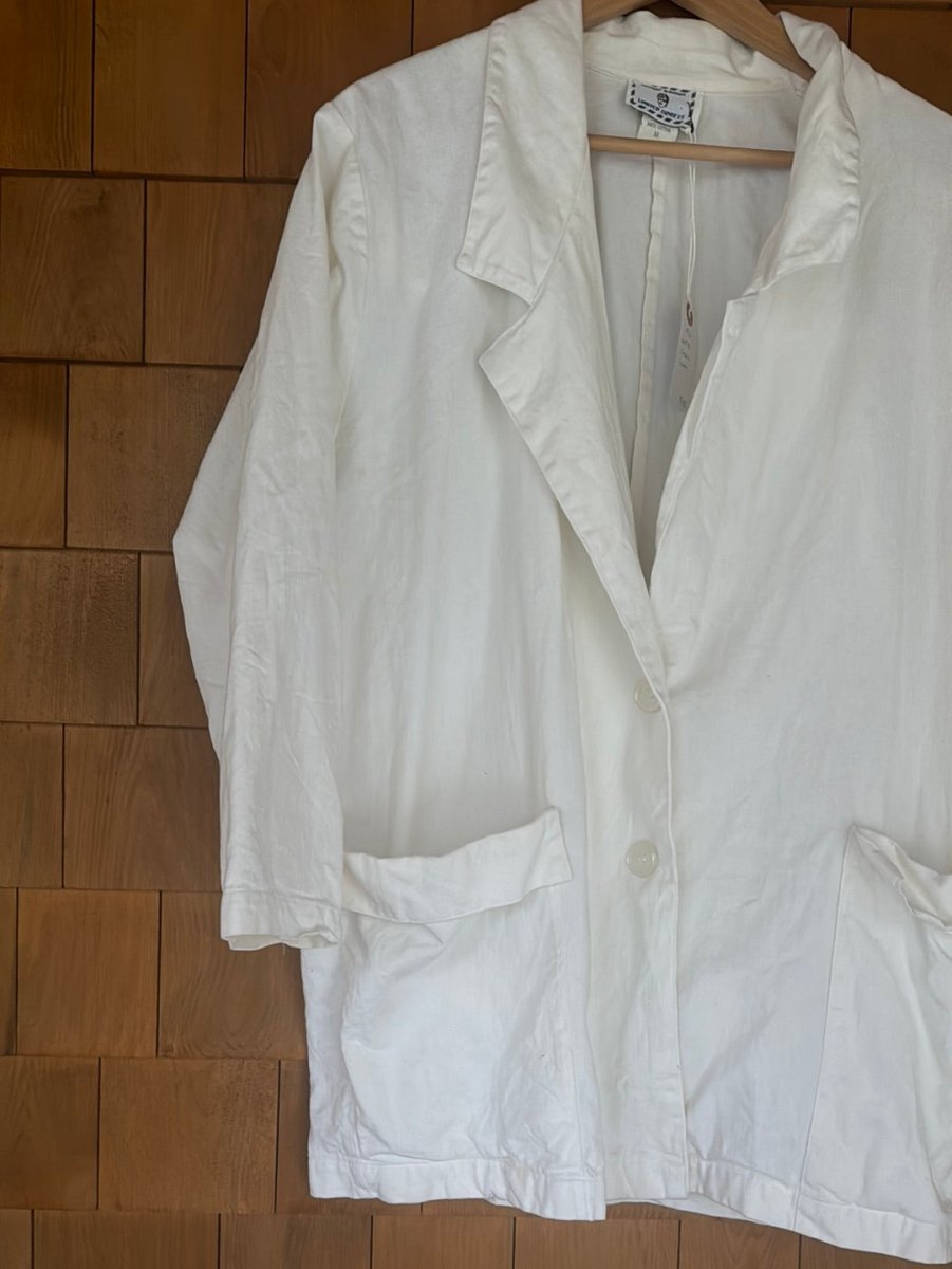 Vintage Express White Chore Coat - Diamonds & Rust