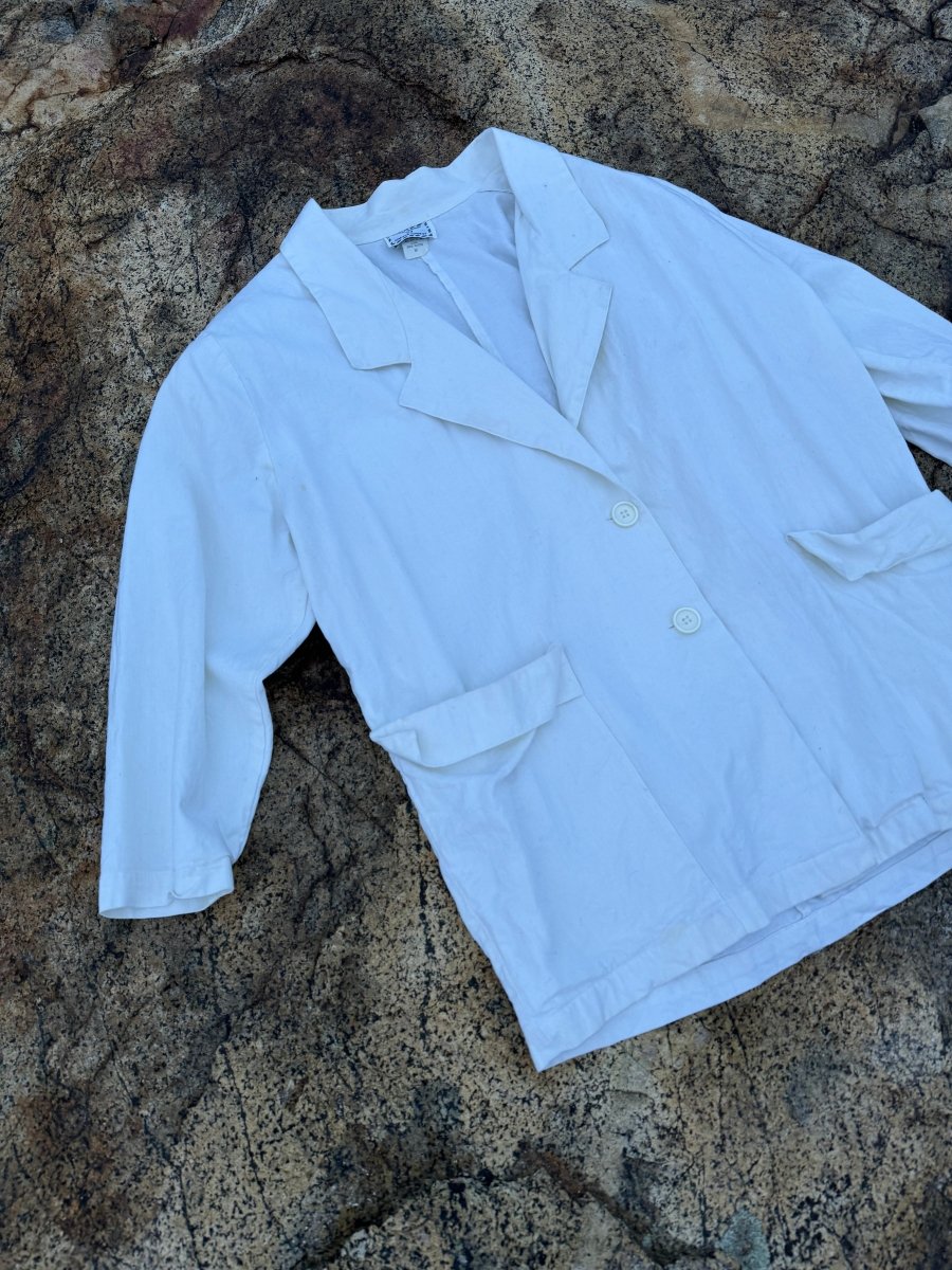 Vintage Express White Chore Coat - Diamonds & Rust