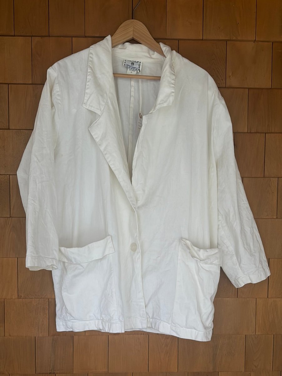 Vintage Express White Chore Coat - Diamonds & Rust