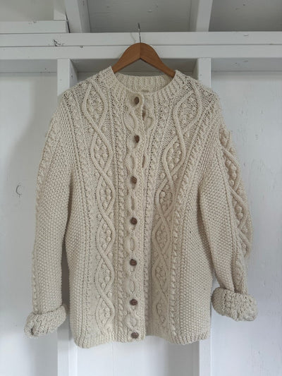 Vintage Fisherman's Cardigan Sweater - Diamonds & Rust