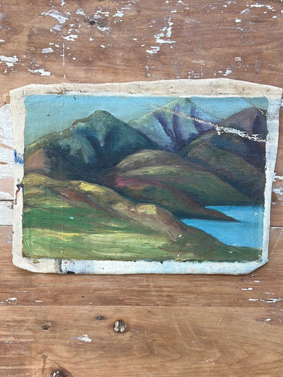 Vintage Forrest Trail Canvas Painting - Diamonds & Rust