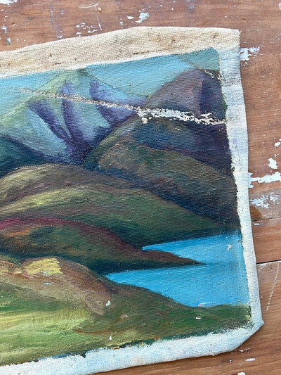 Vintage Forrest Trail Canvas Painting - Diamonds & Rust