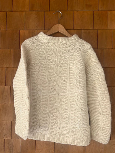 Vintage Hand Knit Fisherman's Wool Sweater - Diamonds & Rust