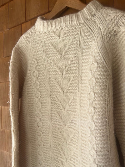 Vintage Hand Knit Fisherman's Wool Sweater - Diamonds & Rust
