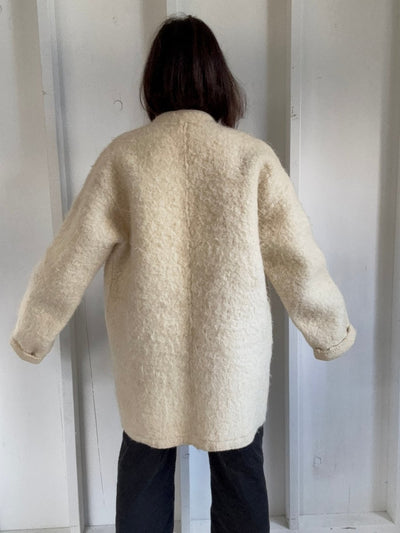 Vintage Hand Stitched Wool Coat - Diamonds & Rust