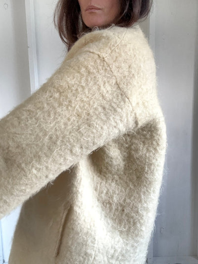 Vintage Hand Stitched Wool Coat - Diamonds & Rust