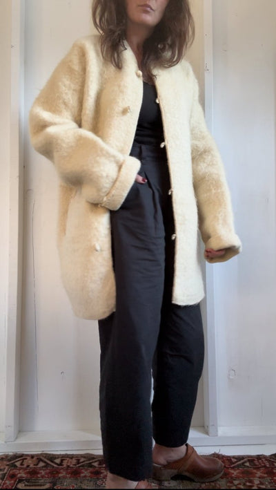 Vintage Hand Stitched Wool Coat - Diamonds & Rust