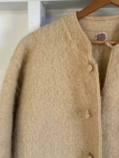Vintage Hand Stitched Wool Coat - Diamonds & Rust