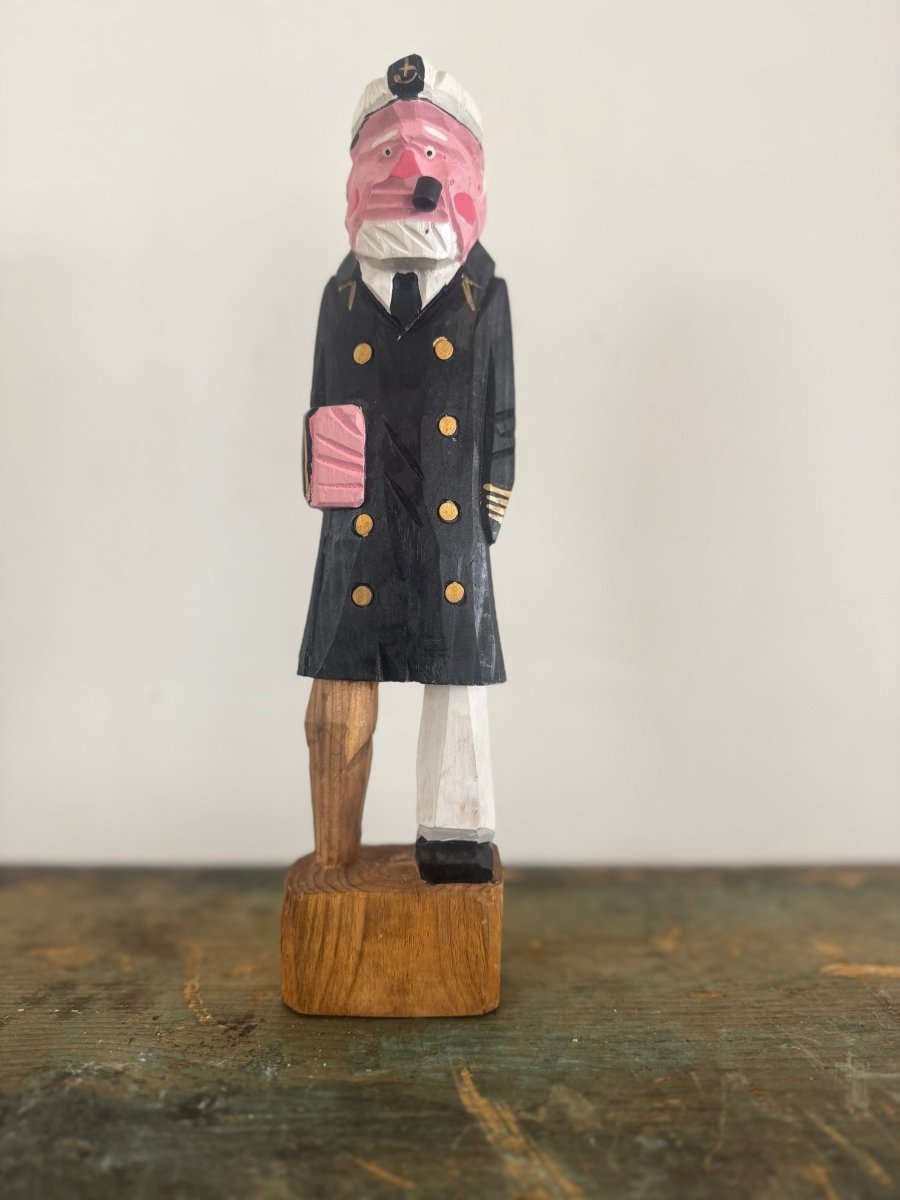 Vintage Handcarved Fisherman - Captain - Diamonds & Rust