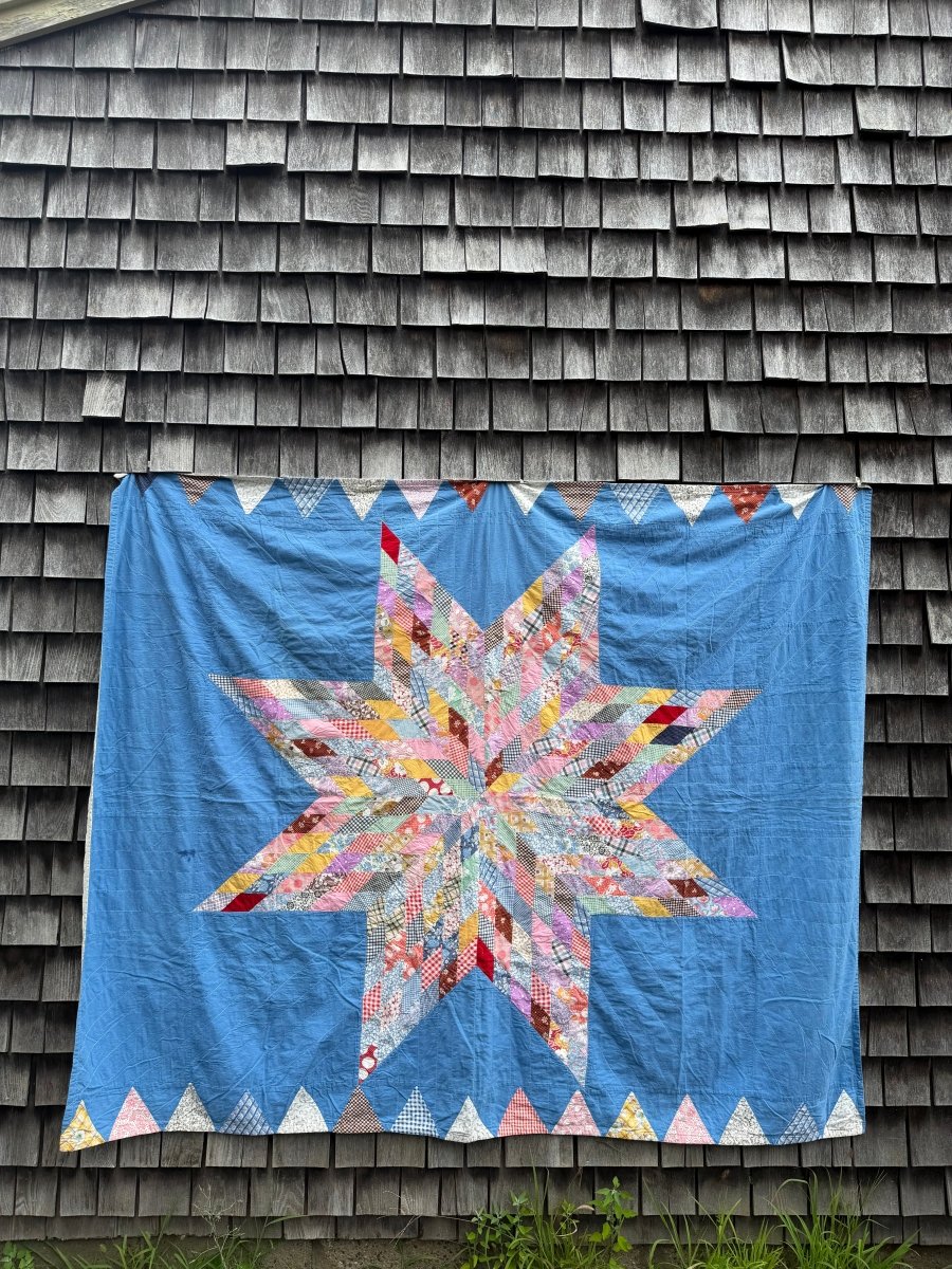 Vintage Handmade Quilt - Center Star - Diamonds & Rust