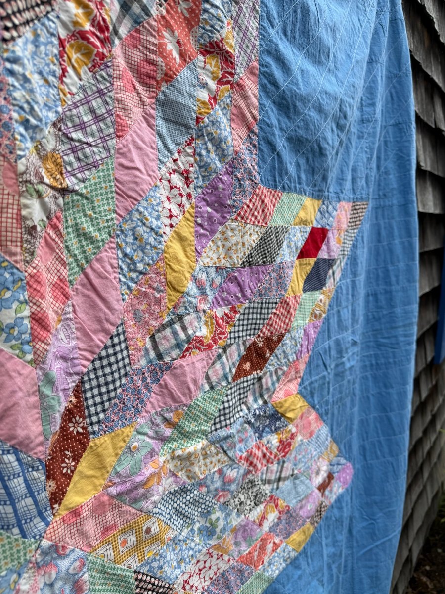Vintage Handmade Quilt - Center Star - Diamonds & Rust