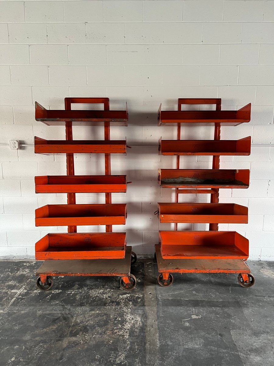 Vintage Industrial Cart - Orange - Diamonds & Rust