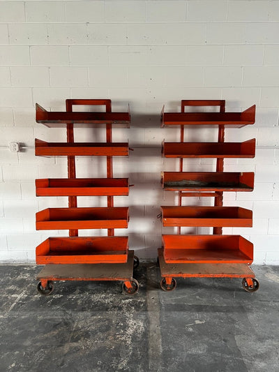 Vintage Industrial Cart - Orange - Diamonds & Rust